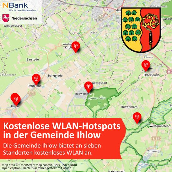 Kostenlose WLAN-Hotspots in der Gemeinde Ihlow
